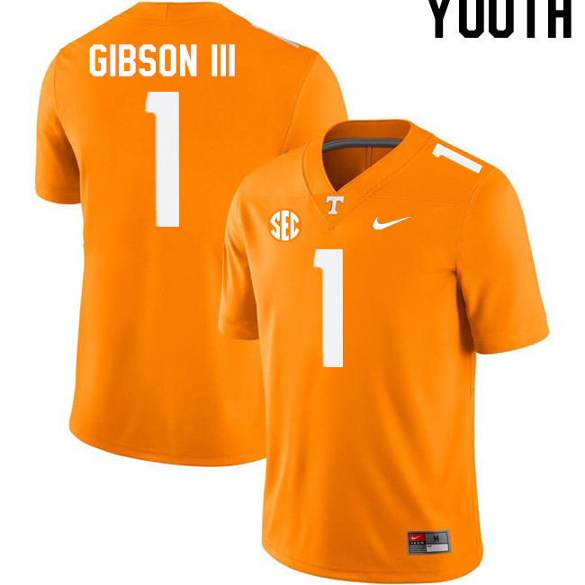 Youth #1 Rickey Gibson III Tennessee Volunteers College Football Jerseys Stitched-Orange